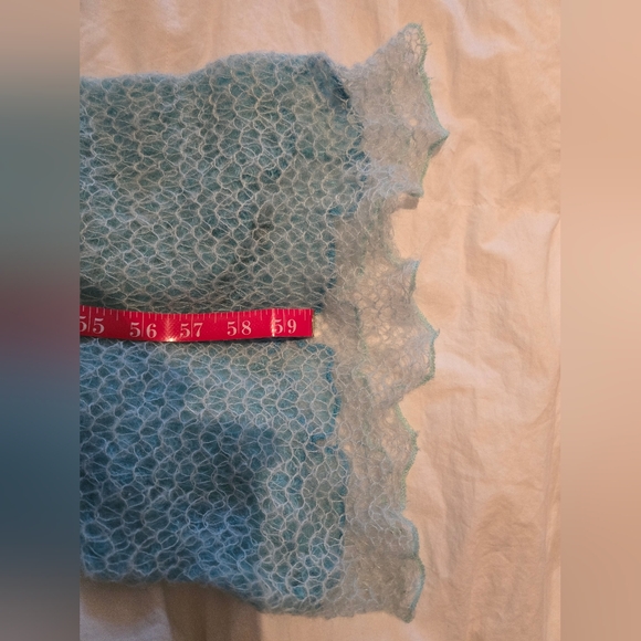 NWOT: Beautiful Vintage Turquoise/Aqua Mohair Scarf; Italian Made & Bought; NEW! - Picture 7 of 16